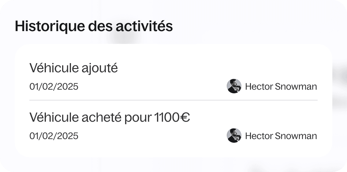 Transaction history